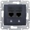 SEDNA РОЗЕТКА КОМПЬЮТЕРНАЯ RJ45, двойная, кат. 5е, экр. STP, ГРАФИТ - фото 162521