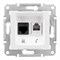 SEDNA РОЗЕТКА ДВОЙНАЯ КОМП.+ТЕЛЕФОННАЯ. RJ11+RJ45, кат.5е, неэкр. UTP, БЕЛЫЙ - фото 162610