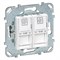 UNICA РОЗЕТКА компьютерная, RJ45, двойная, с полем для надписи, кат. 6, БЕЛЫЙ - фото 163635