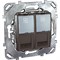 UNICA TOP РОЗЕТКА компьют., RJ45, двойная, кат. 6, с полем для надп., ГРАФИТ - фото 166451
