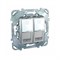 UNICA TOP РОЗЕТКА компьют., RJ45, двойная, кат. 6, с полем для надп., АЛЮМИНИЙ - фото 166455