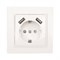 Минск Розетка 1-местная СП с/з 16А белая с защ, штор, с 2 USB 2,1А EKF - фото 183606