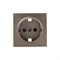 Валенсия лицевая панель розетки 1-местной с/з 16А графит с защ, штор, EKF PROxima - фото 183659
